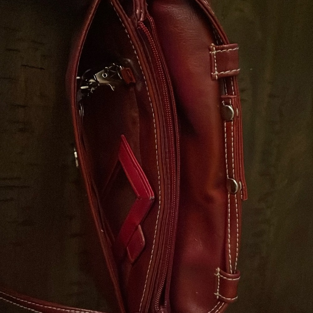 Never used Mini faux leather crossbody bag